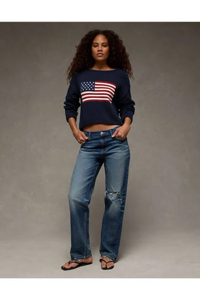 AE American Flag Graphic Sweater