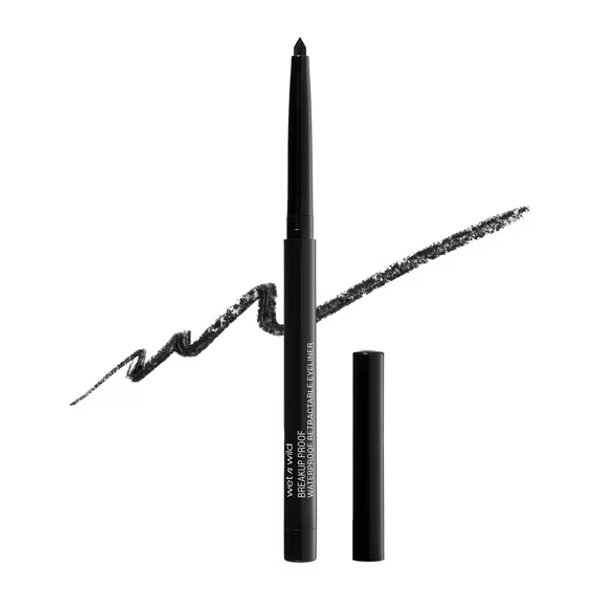 Wet n Wild Mega Last Breakup-Proof Retractable Gel Eyeliner Pencil, Blackest Black, 0.01 oz