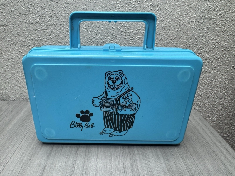 Showbiz Pizza Billy Bob Vintage 1980s Pencil Case - Rare Blue