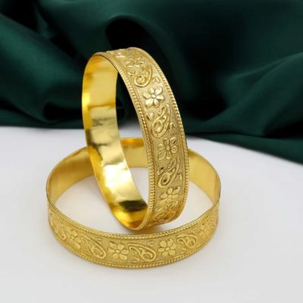 18k Gold Filled Floral Bangle: Heavyweight Stacking Bracelet,