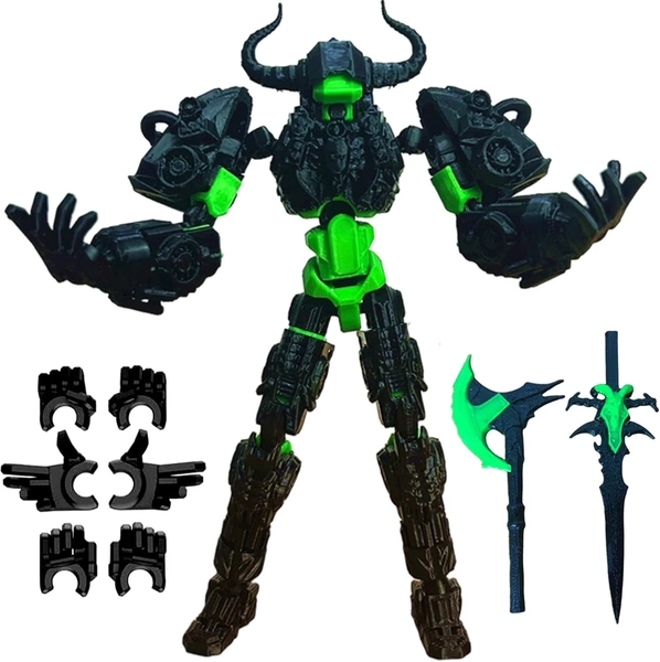 (Assembly Completed) Titan 13 Action Figure Toys, 3D Printed T13 Multi-Jointed Movable Robot with Full Articulation, Lucky 13 Nova 13 Dummy 13 Fiugres Doll