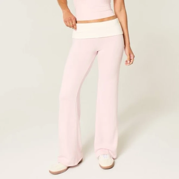 Hollister Foldover Waist Knit Flare Pants
