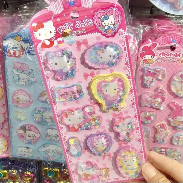 Cute Anime Kawaii Sanrio 3D Shake Sticker DIY Notebook Album Diary Handbook Decorationfor School Student Stationery Kids Toy - AliExpress 