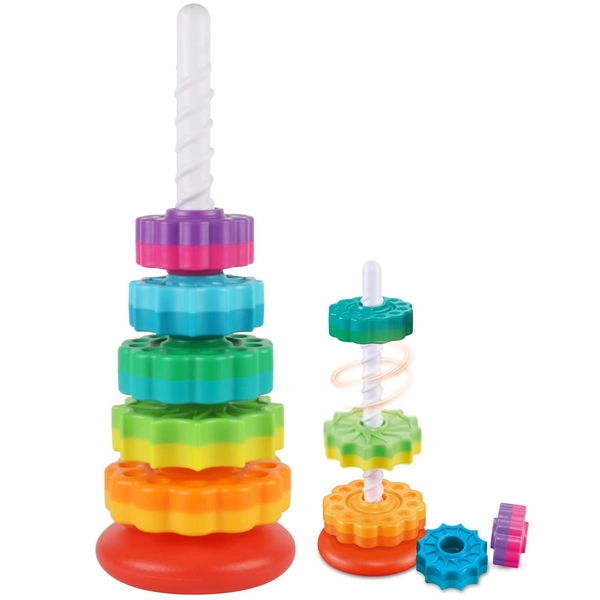 NAISHIER Spinning Stacking Toys, Spin Toys for Toddlers 1-3, Strong ABS Plastic, Rainbow Spin Tower, Autism Sensory Learning Toy, Suitable for Gifts for Boys and Girls - Walmart.com