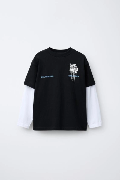 DOUBLE SLEEVE GRAFFITI T-SHIRT