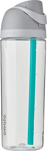 Owala FreeSip Clear Tritan Plastic Water Bottle with Straw 25 Oz Shy Marshmallow