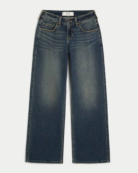 Low-Rise Y2K Dark Wash Baggy Jeans