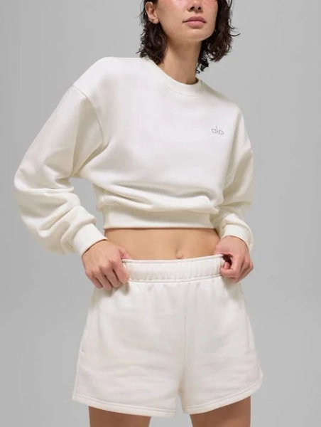 Alo Cropped Accolade Crewneck Top