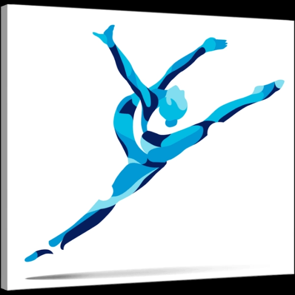 Blue Gymnast Canvas Art | Gymnastics Wall Art