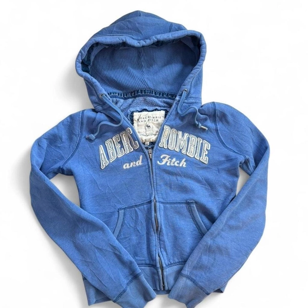 Vtg Abercrombie &amp; Fitch Blue Zip up Hoodie with...