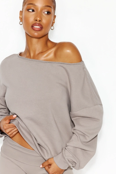 SoftTerry™ Off Shoulder Sweatshirt