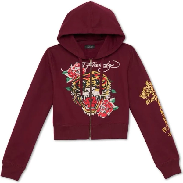 Retro Tiger Cropped Hoodie