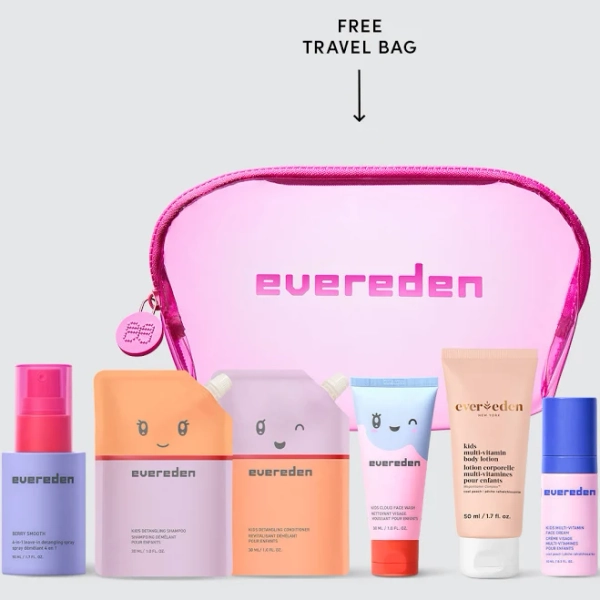 Kids Bestsellers Mini Travel Set Evereden TSA Approved 6 Piece Set + Bag