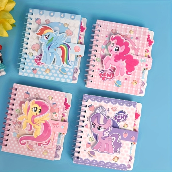 1 Random * Pony Spiral Notebook, Cute Portable Spiral Sticky Notepad, a Student Stationery Gift/Reward
