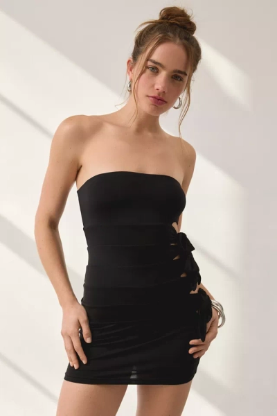 I.AM.GIA. Harli Asymmetric Cutout Side-Tie Tube Mini Dress