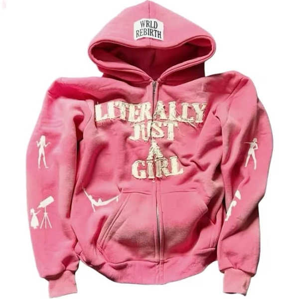 Y2K Hip-hop Print Zipper Hoodie