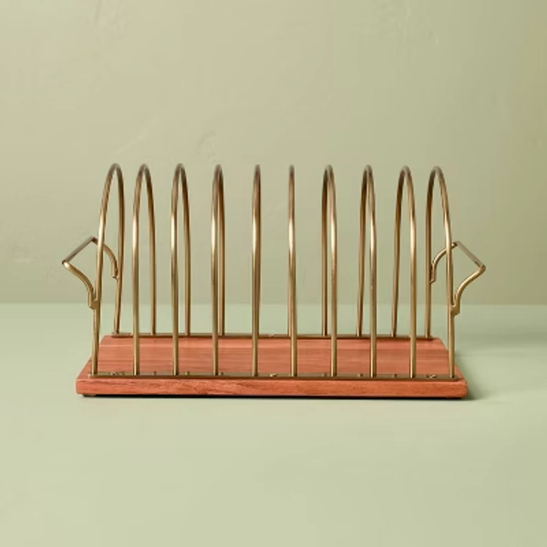 Vinyl Storage Solution Wood/Brass - Hearth & Hand™ with Magnolia