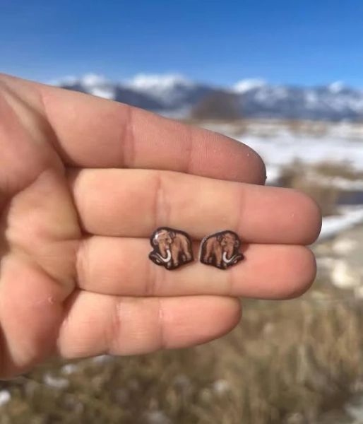 Woolly Mammoth Stud Earrings