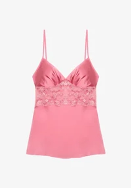 SPAGHETTI STRAPS WITH LACE EMBROIDERY, LINE, DONNA - Top - pink