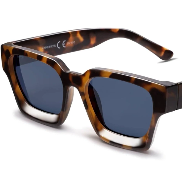 VANLINKER Thick Square Retro Chunky Sunglasses