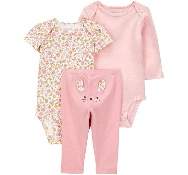 Carter's Baby Girls 3-Piece Floral Mouse Little Character Set