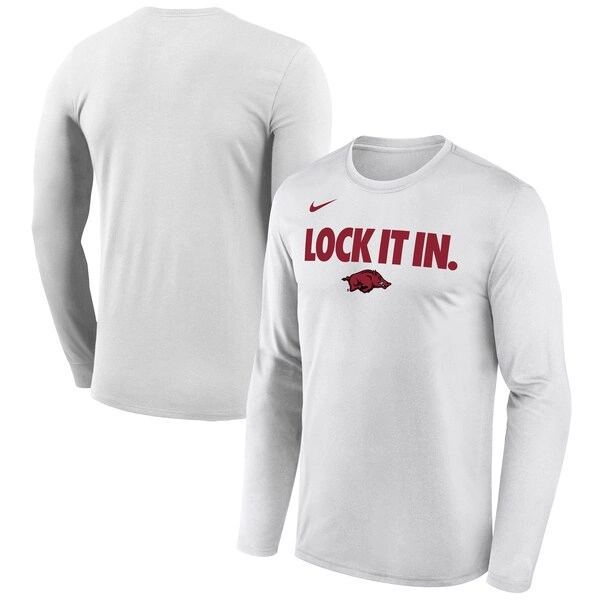  Arkansas Razorbacks Nike 2026 On-Court Bench Long Sleeve T-Shirt - White