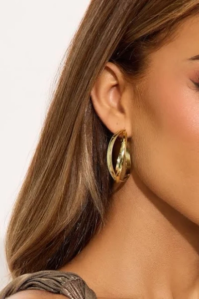 Fashion Nova Celeste Abstract Hoop Earrings