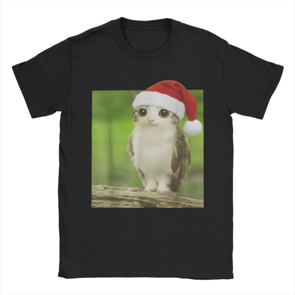 Funny Adorable Cat Owl Brainrot Meme Meowl Christmas Men's T Shirts Awesome Tees Short Sleeve Crew Neck T-Shirt Clothing - AliExpress 200000343