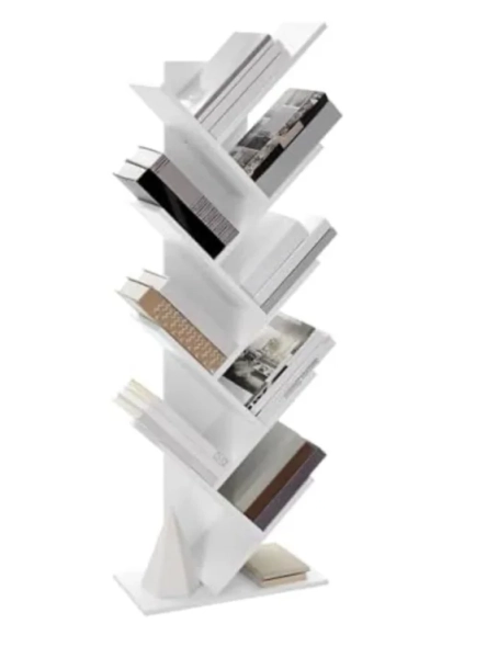 VASAGLE 9 Tier Bookcase Shelf Storage Unit Tree Shape for Living Room Office Bedroom