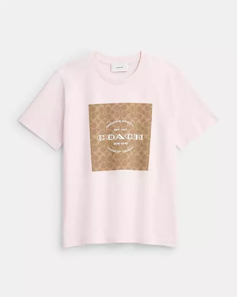 Light Pink Signature Square T-Shirt