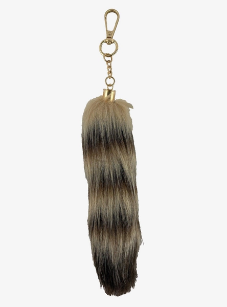 Brown Raccoon Faux Tail Keychain