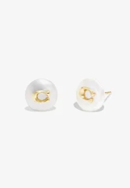 COACH EARRING COIN PEARL C STUD - Boucles d'oreilles - pearl