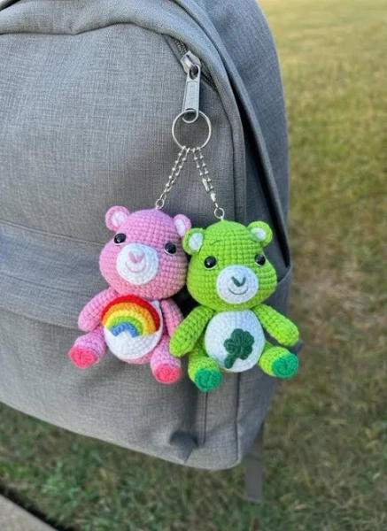 Crochet Care Bear Keychain