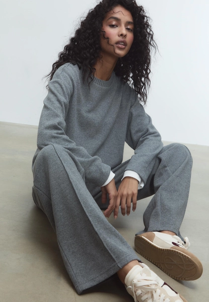 Pantalon en maille nervurée