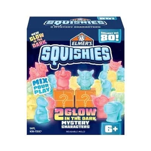 Elmer's Squishies Glow in the Dark Mystery Characters Kit
