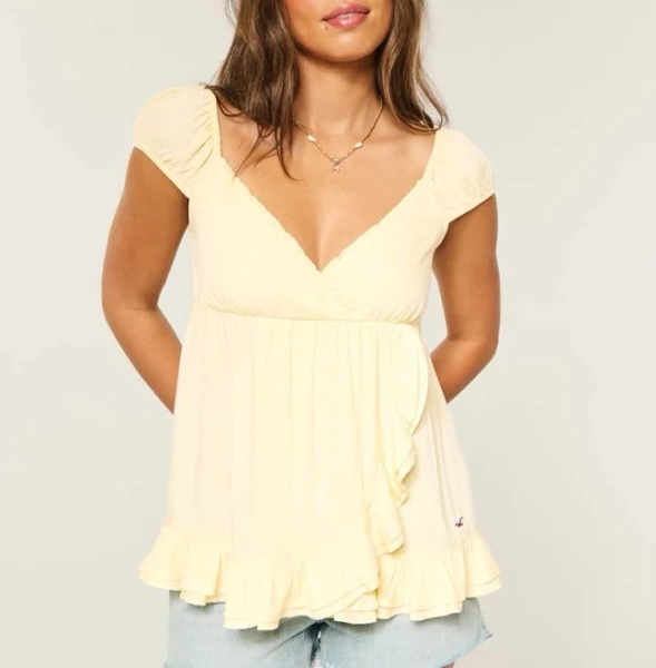 Hollister Women's Easy Wrap Icon Babydoll Top