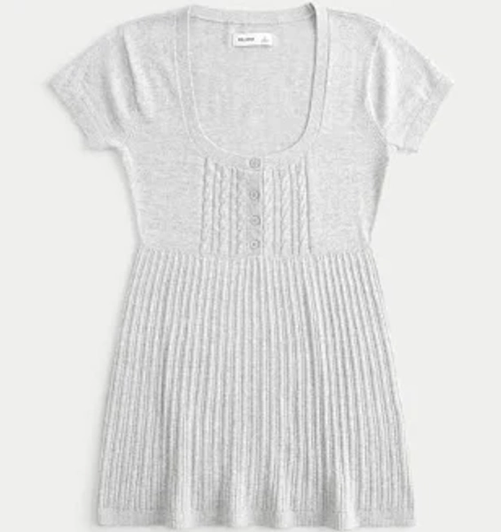 Short-Sleeve Henley Babydoll Top