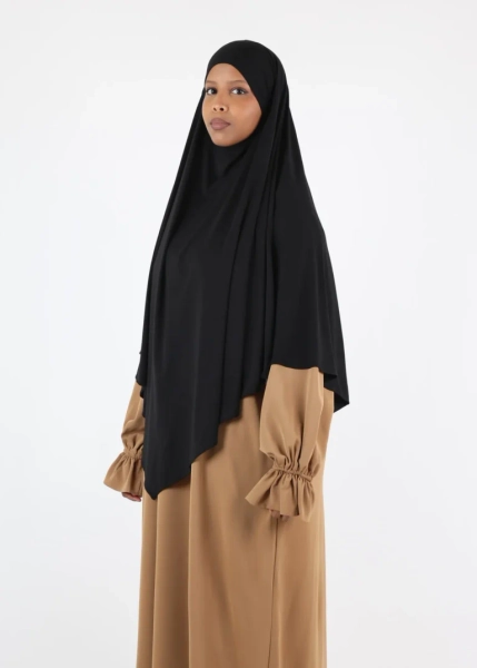 Premium Modal Jersey Khimar - Black - Ina Collection