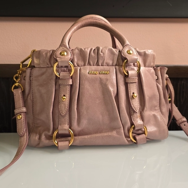 MiuMiu Leather Pink Handbag With Strap