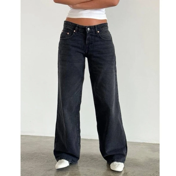 American Retro Non-Elastic Washed Straight Jeans