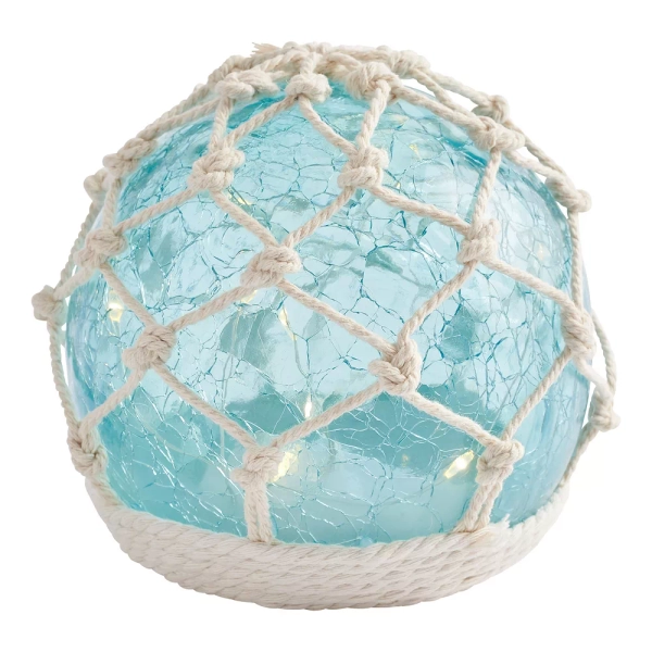Studio 66 Turquoise Sea Glass Mini Orb LED Table Decor