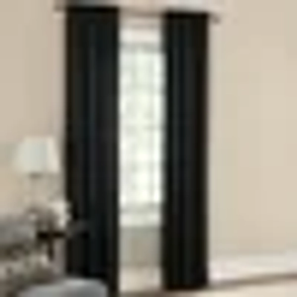 Mainstays Solid Blackout Curtain Panel Pair, Set of 2, Black, 30”W x 84”L