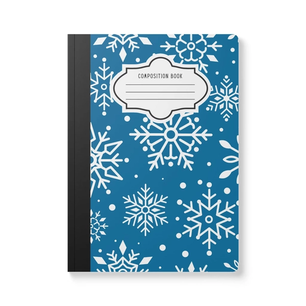 Blue Snowflake Composition Notebook | College Ruled Journal for School, Office, Writing