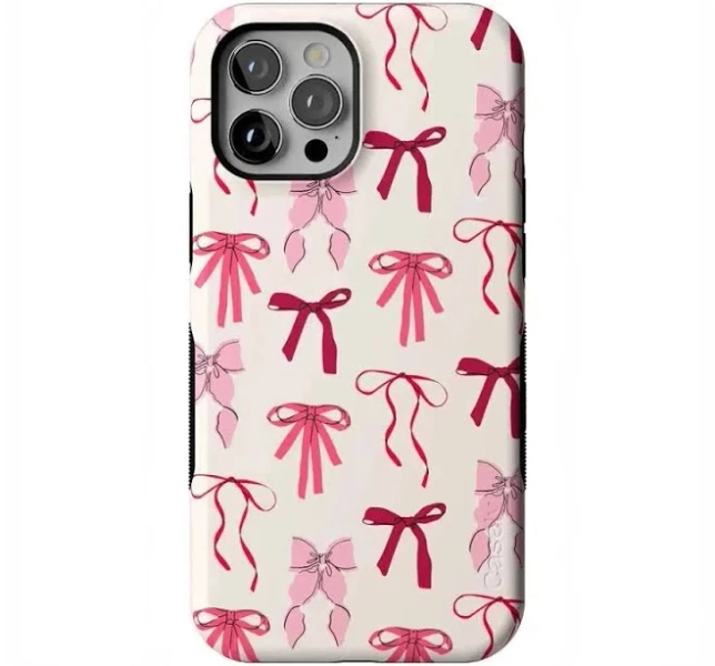 Casely iPhone 12 Pro Compatible with MagSafe Lover Girlie | Pink Bows iPhone Case Bold Flex + MagSafe