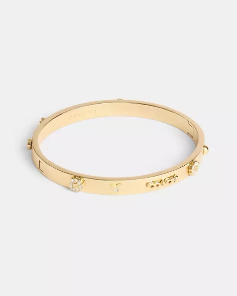 Gold Pegged Hinged Bangle