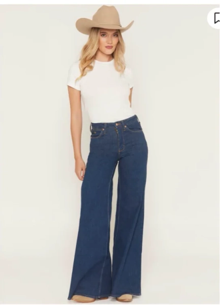 Wrangler X Lainey Wilson Women's Cheeky Wide Leg Stretch Denim Jeans