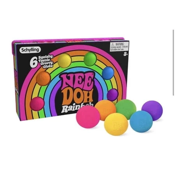 NeeDoh teenie rainboh 1.5-inch small stress ball 6-pack