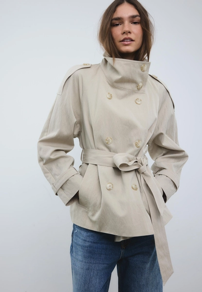 Trenchcoat met opstaande kraag