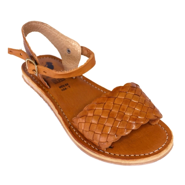 Lupita" Leather Sandal - Honey – MexWest