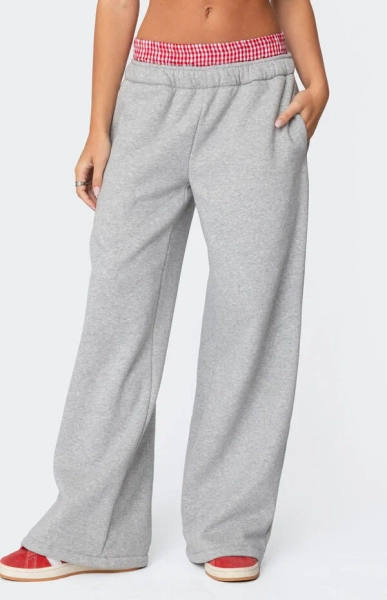 Gingham Boxer Detail Sweatpants